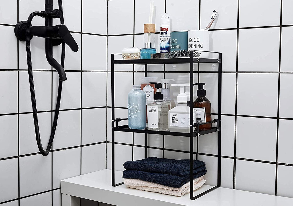 Stackable Cabinet Shelf Risers, 20 Inches, Steel, Set of Two - Image 6