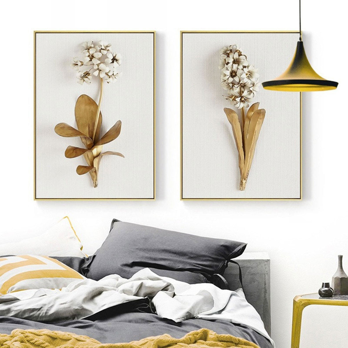 Unframed Floral Wall Art Panels on Fibre Canvas, Set of Three - Image 5