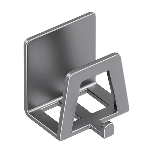 Adhesive Sink Caddy for Sponges with Side Hook, Polished Steel