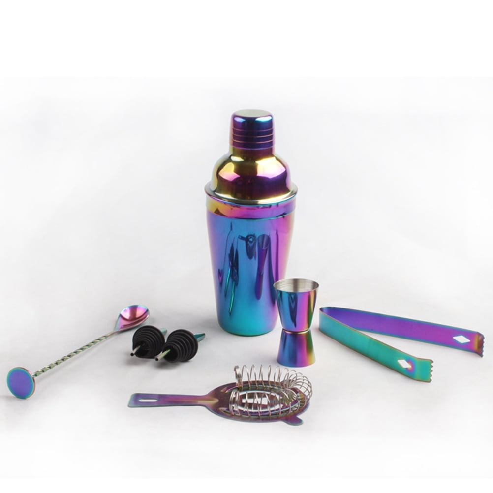Eight-Piece Stainless Steel Cocktail Shaker Set with Jigger and Strainer - Image 3