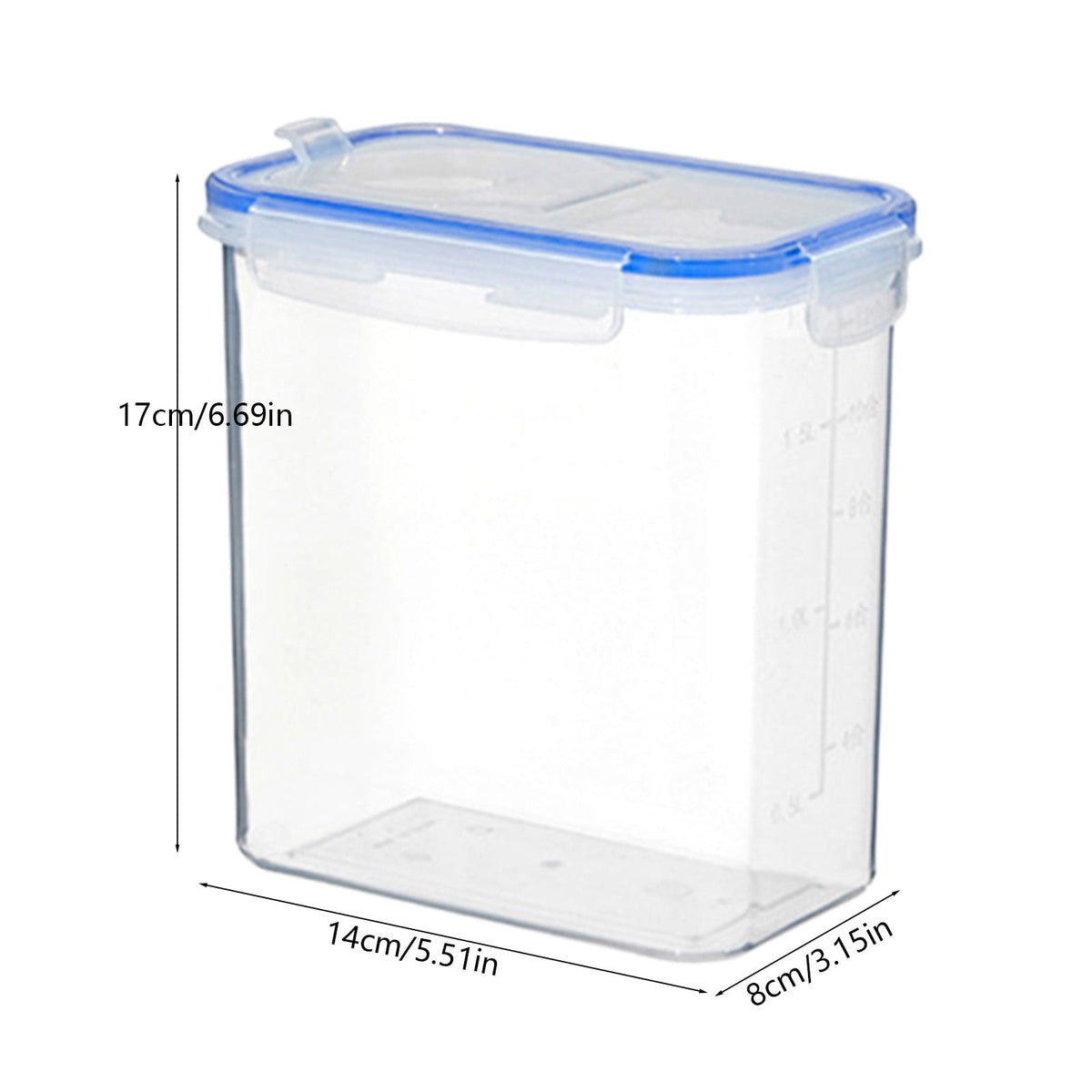 Airtight Cereal Canister with Snap-Down Lid, 1.8 Litres, Clear - Image 2