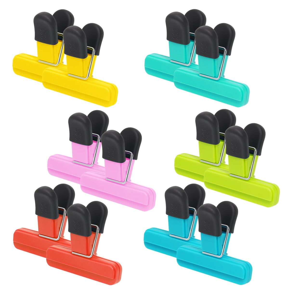 Airtight Bag Clips for Snacks and Coffee, Twelve in Six Colours
