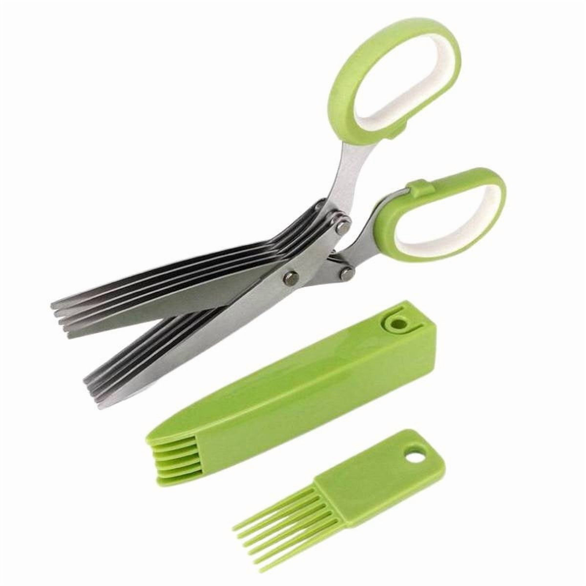Five-Blade Herb Scissors for Chives and Parsley with Storage Cover