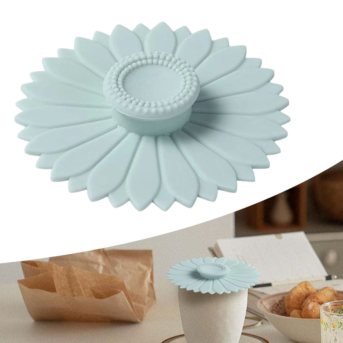 Sunflower Silicone Mug Lids for Tea and Coffee, Mixed Colours - Image 2