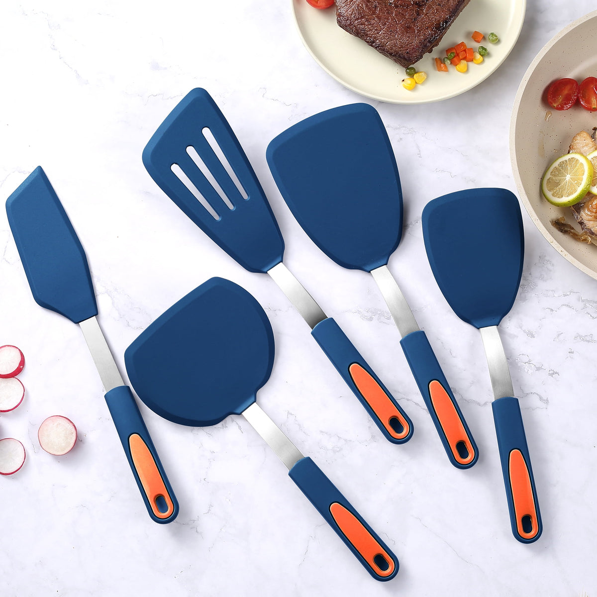 Five-Piece Silicone Turner Set for Fish, Eggs and Pancakes - Image 4