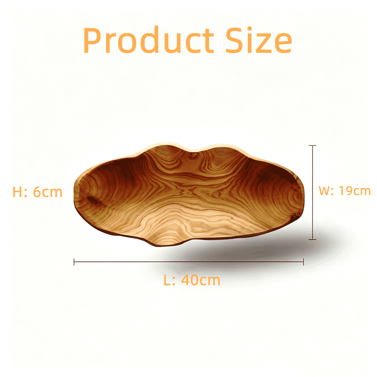 Hand-Carved Wooden Dough Bowl, 15.75 Inches, Natural Grain - Image 2