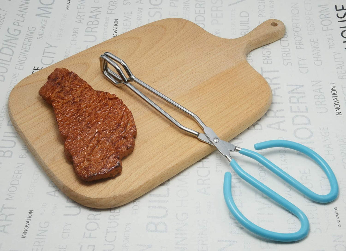 Eleven-Inch Scissor Tongs with Silicone-Coated Grips for Grilling - Image 4