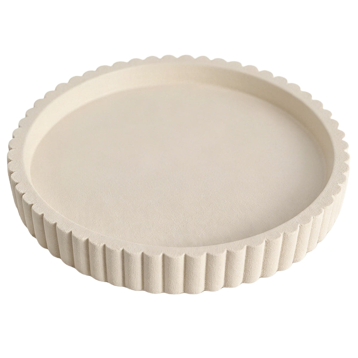 Round Ribbed Catch-All Tray in Sage Green, 12.5 cm, Waterproof