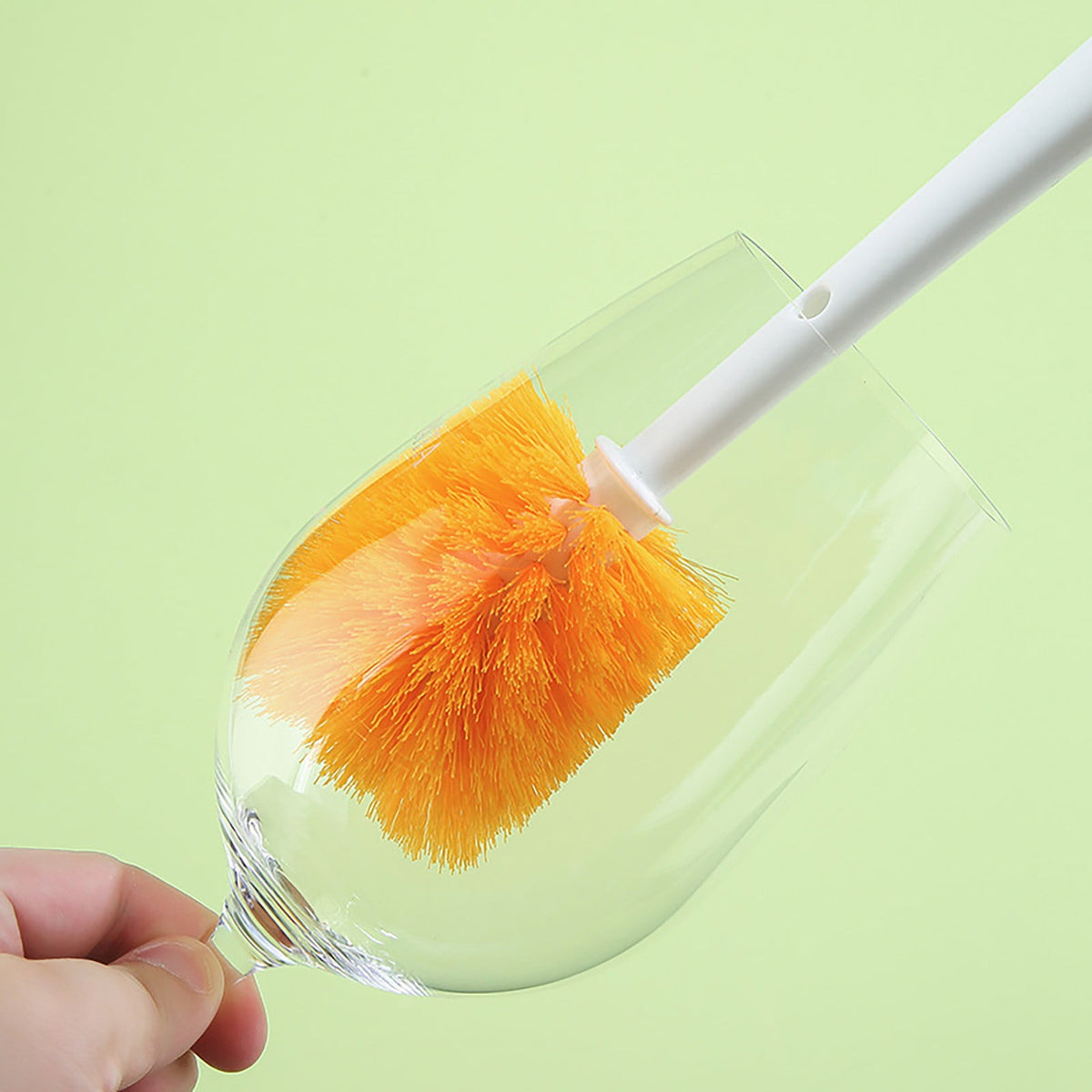 Five-Head Bottle and Decanter Cleaning Brush Set with 14-Inch Handle - Image 3