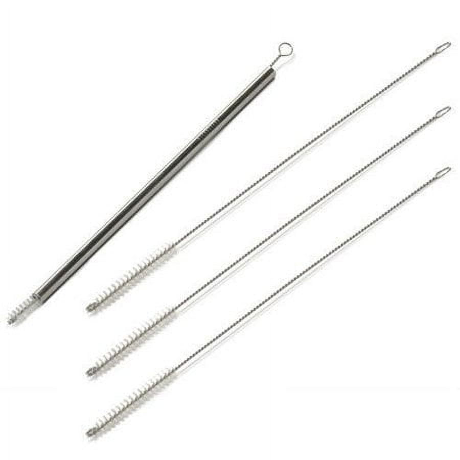 Ten-Inch Straw Cleaning Brushes with Flexible Steel Stems, Set of Four