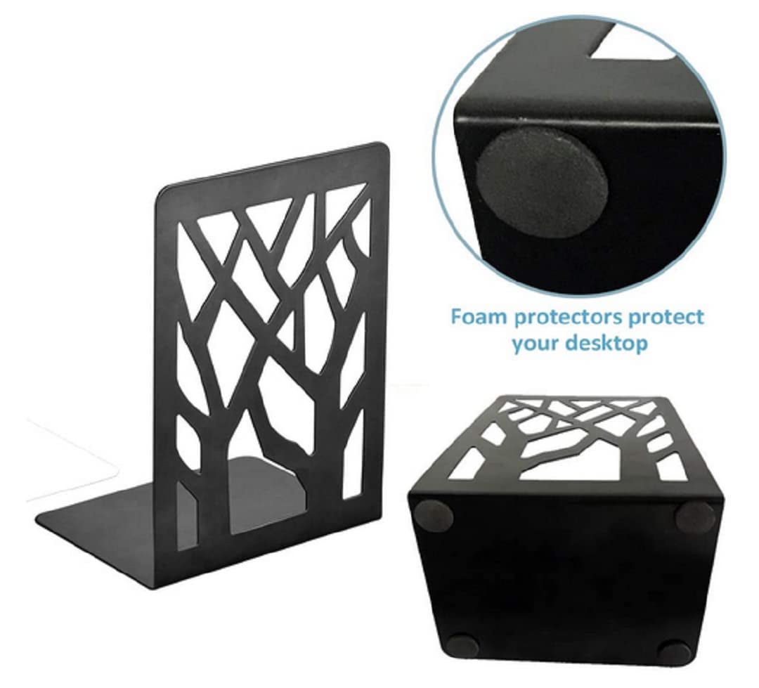 L-Shaped Metal Bookends with Tree Cutout, Three Pairs - Image 6