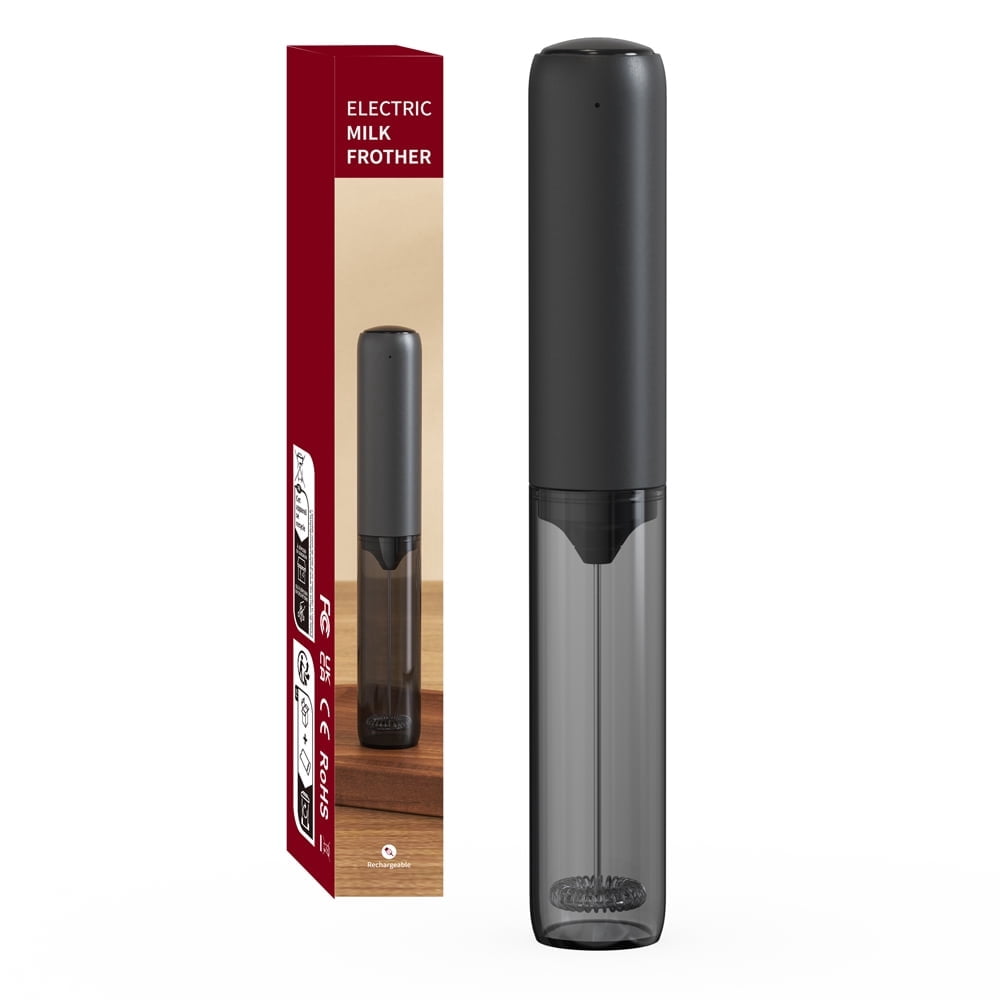 Handheld Milk Frother with Steel Whisk, USB-C Charging and Storage Sleeve