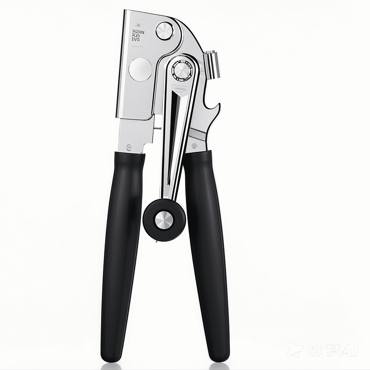 Hand-Crank Can Opener with Rubber Grip and Built-In Bottle Lifter