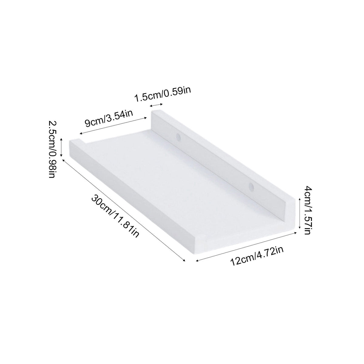 Solid Wood Wall Shelf, 11.8 Inches, with Raised Anti-Slip Lip - Image 3