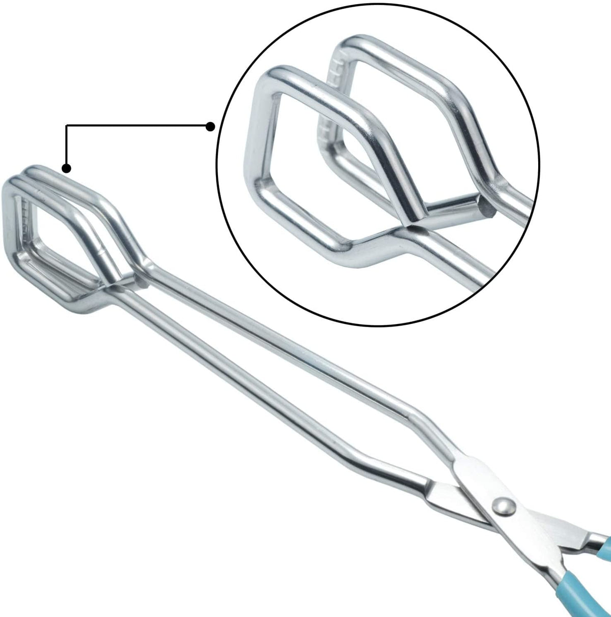 Eleven-Inch Scissor Tongs with Silicone-Coated Grips for Grilling - Image 3