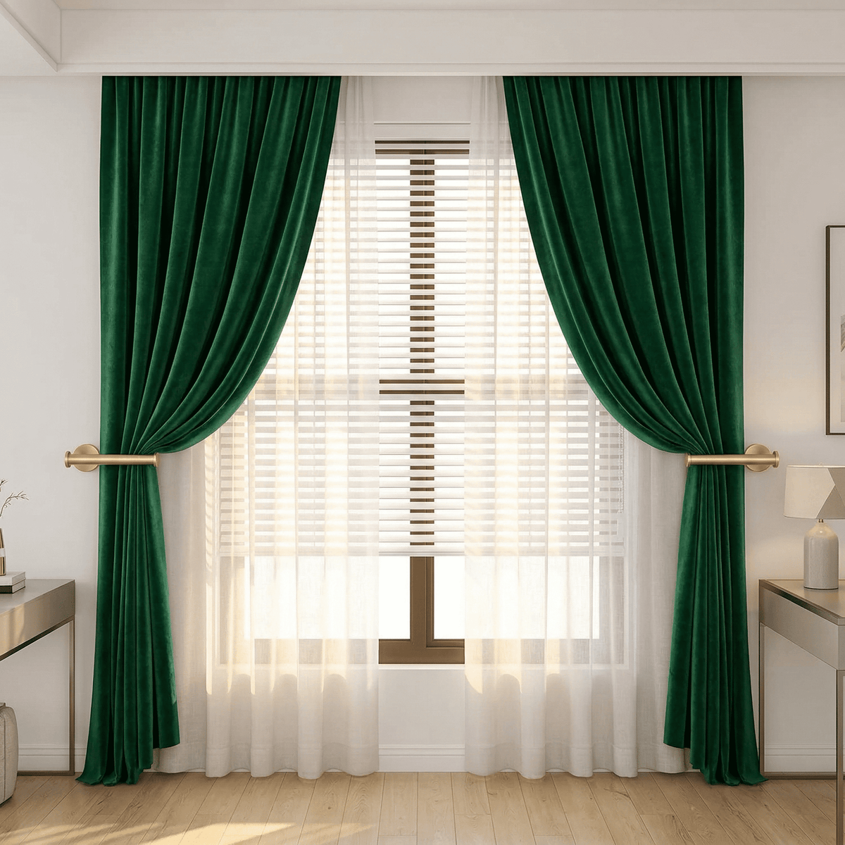 Adhesive Gold Curtain Holdbacks, No-Drill Tiebacks, Set of Two - Image 2