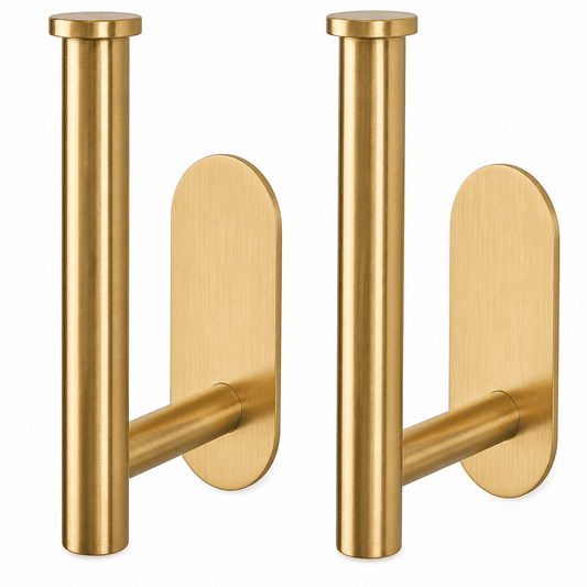 Adhesive Gold Curtain Holdbacks, No-Drill Tiebacks, Set of Two