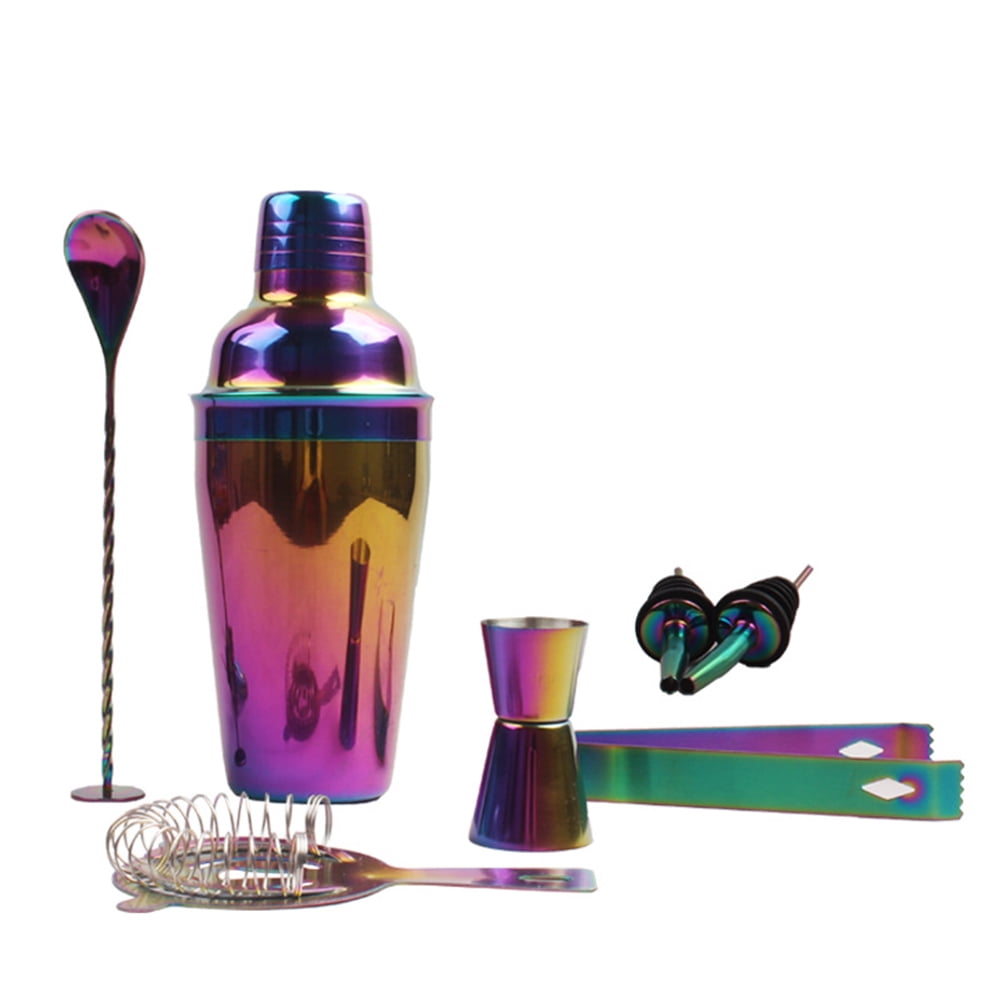 Eight-Piece Stainless Steel Cocktail Shaker Set with Jigger and Strainer - Image 2