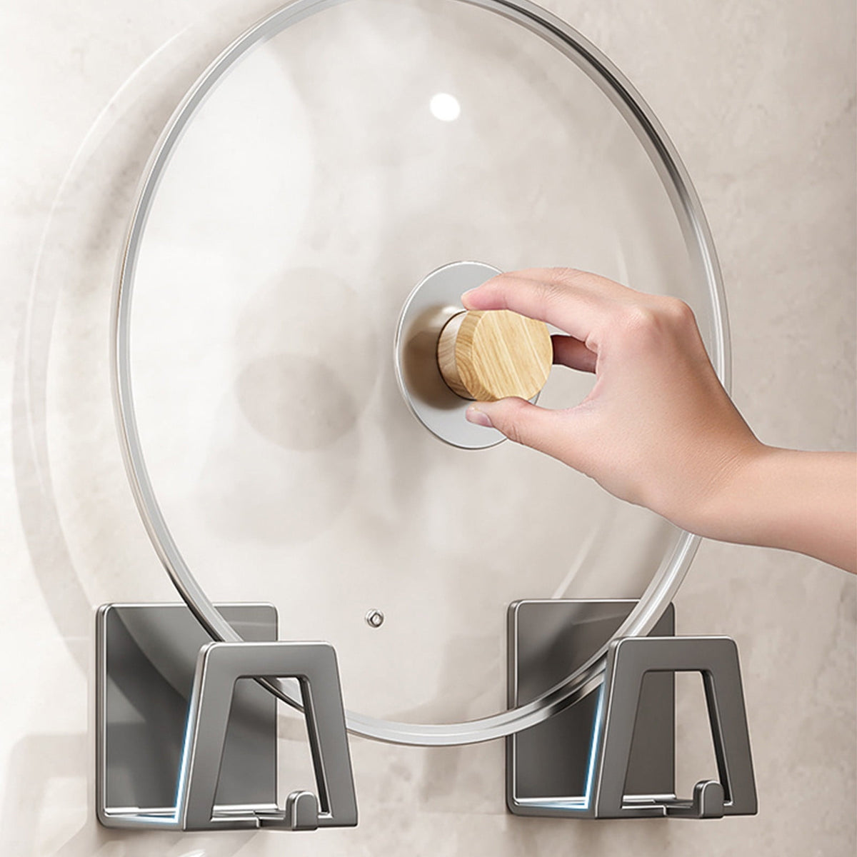 Adhesive Sink Caddy for Sponges with Side Hook, Polished Steel - Image 5