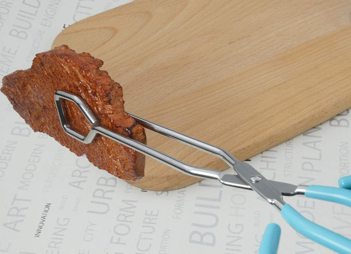 Eleven-Inch Scissor Tongs with Silicone-Coated Grips for Grilling - Image 6