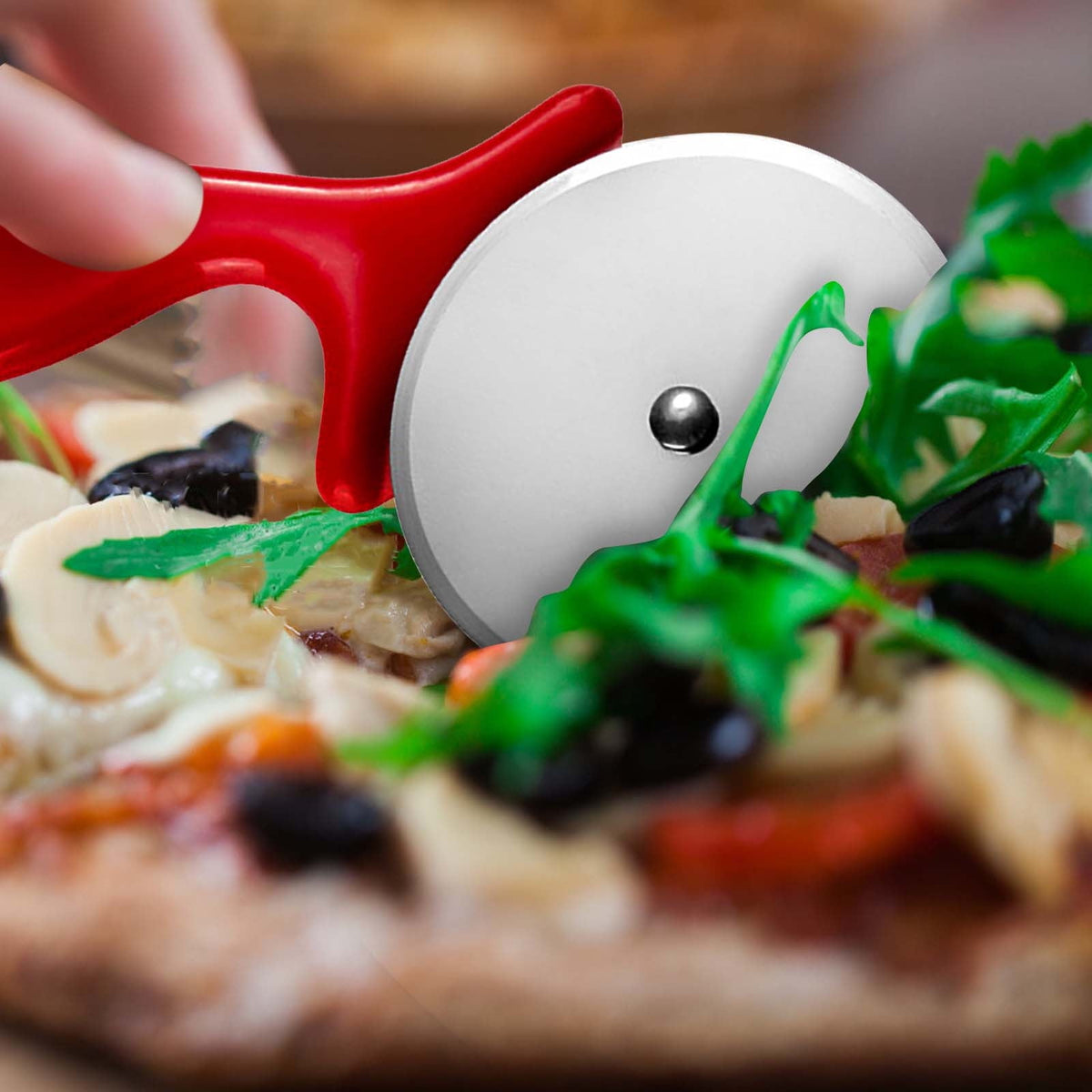 Pizza Wheel with Ergonomic Handle and Snap-On Blade Guard - Image 2