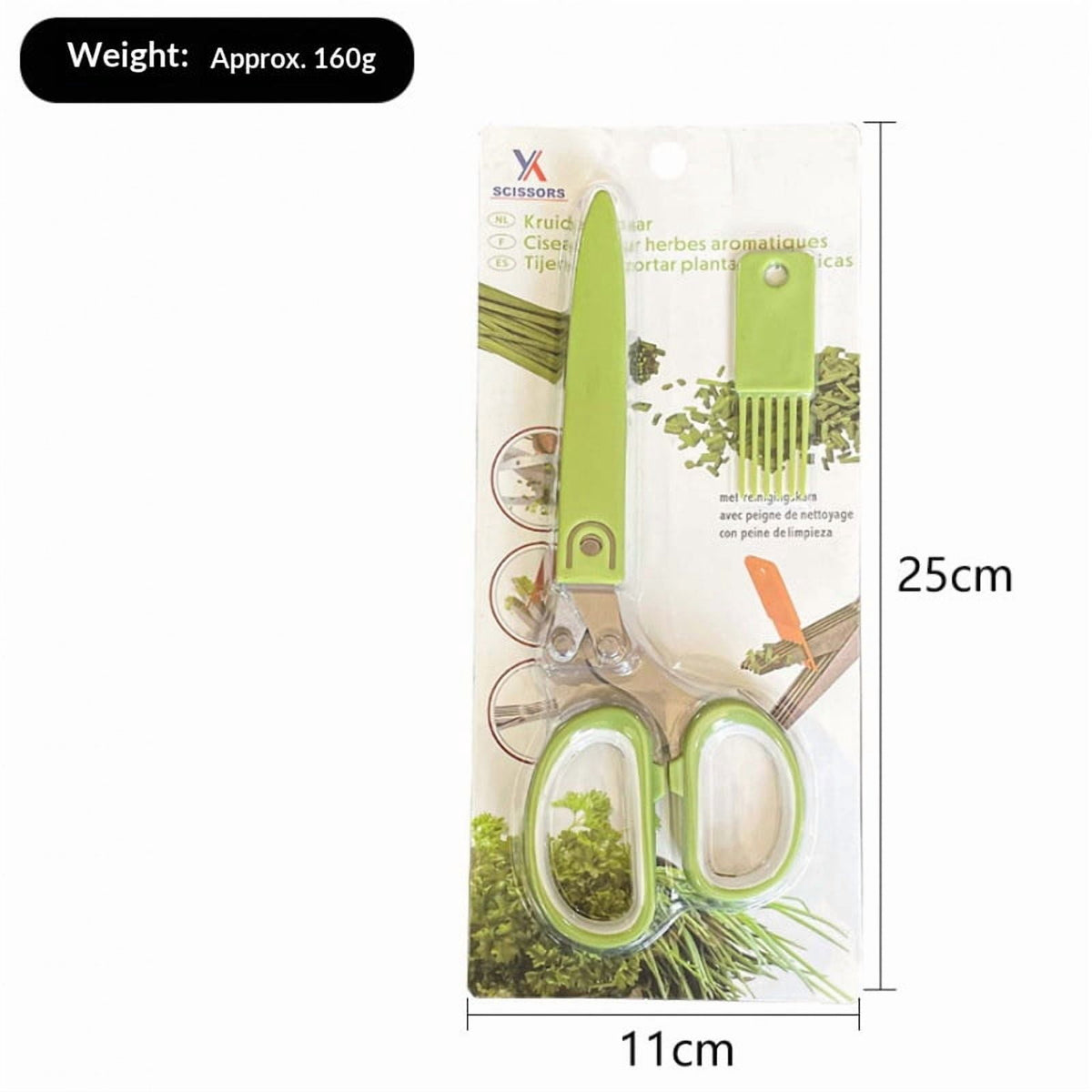 Five-Blade Herb Scissors for Chives and Parsley with Storage Cover - Image 4