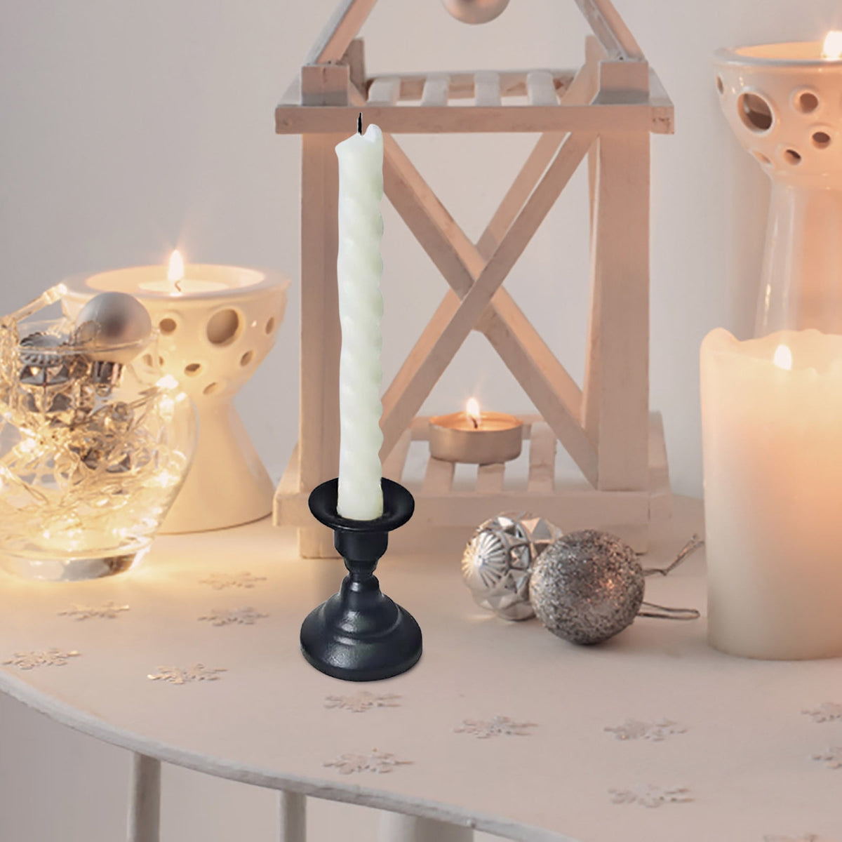 Iron Taper Candle Holders with Finger Handle, Set of Two - Image 3