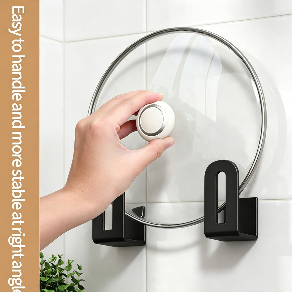 Adhesive Cutting Board and Pot Lid Rack in Black Steel, One Pair - Image 5