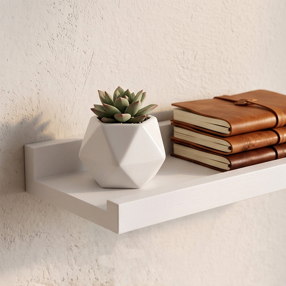 Solid Wood Wall Shelf, 11.8 Inches, with Raised Anti-Slip Lip - Image 6
