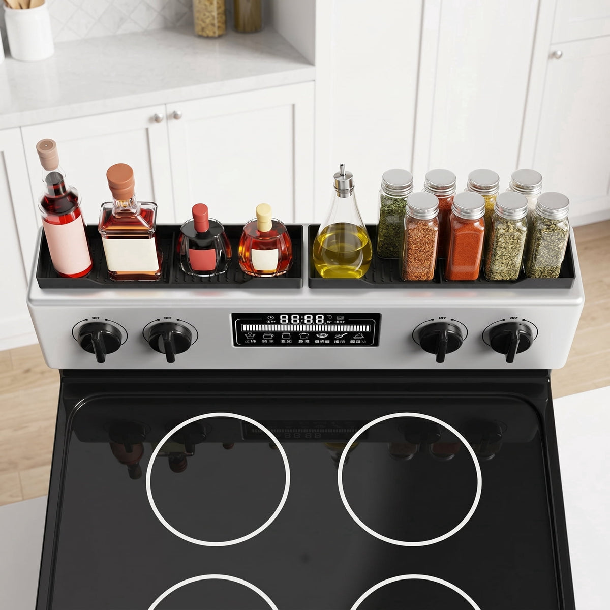 Magnetic Silicone Stove Shelf for Spice Jars and Oil Bottles - Image 2