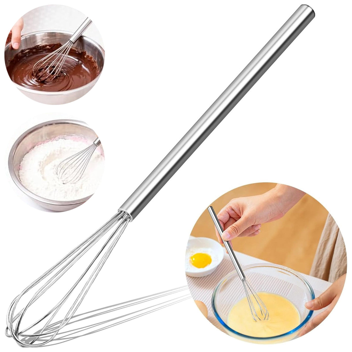 Ten-Inch Mini Whisks in 304 Stainless Steel, Pair - Image 2