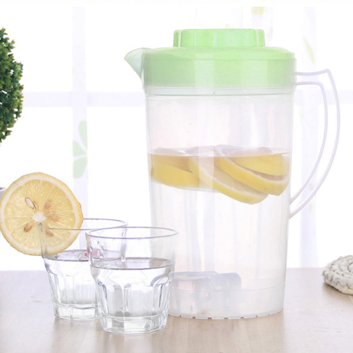 Two-Quart Serving Pitcher with Rotating Strainer Lid and Measuring Scale - Image 2