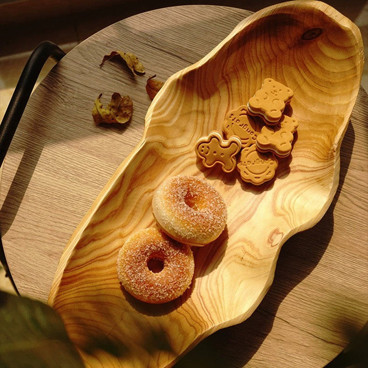 Hand-Carved Wooden Dough Bowl, 15.75 Inches, Natural Grain - Image 3