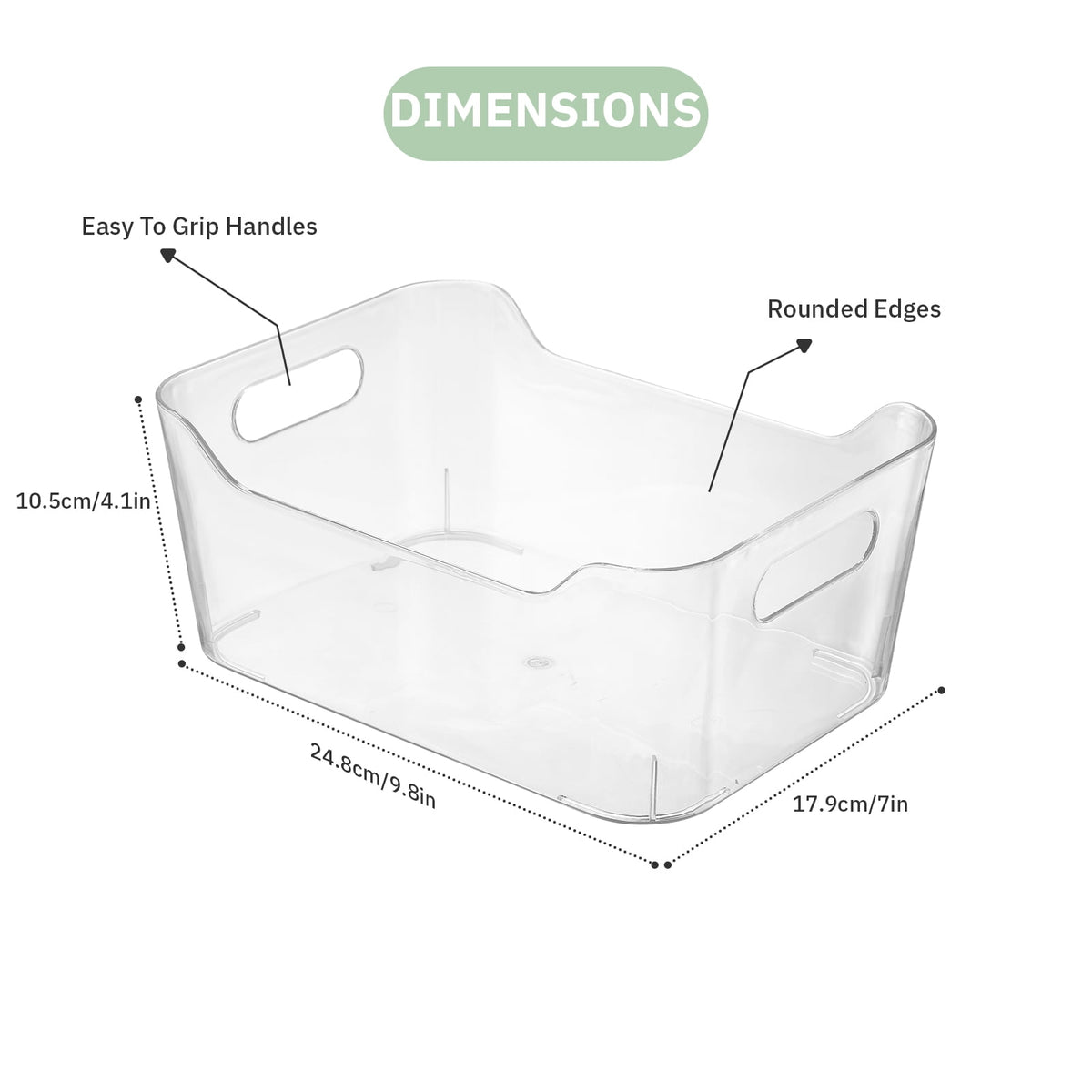 Clear Pantry Bins in Food-Safe Plastic, Medium, Set of Four - Image 4