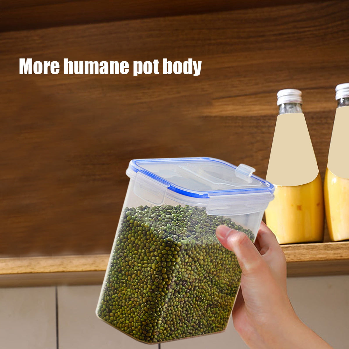 Airtight Cereal Canister with Snap-Down Lid, 1.8 Litres, Clear - Image 4