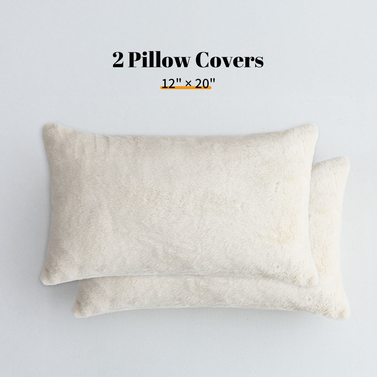 Faux Fur Throw Pillow Covers with Velvet Backs, 12 by 20 Inches, Pair - Image 5