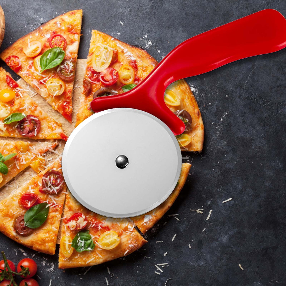 Pizza Wheel with Ergonomic Handle and Snap-On Blade Guard - Image 4