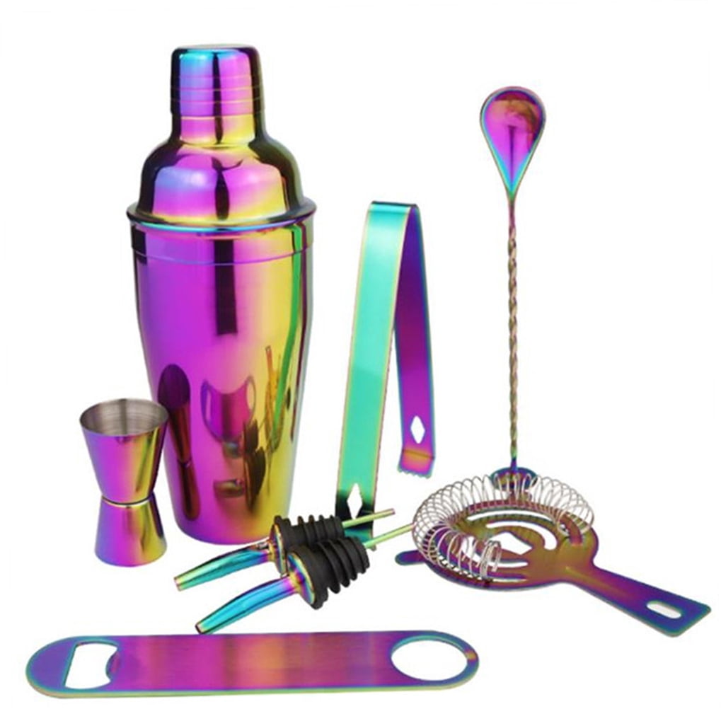Eight-Piece Stainless Steel Cocktail Shaker Set with Jigger and Strainer - Image 5