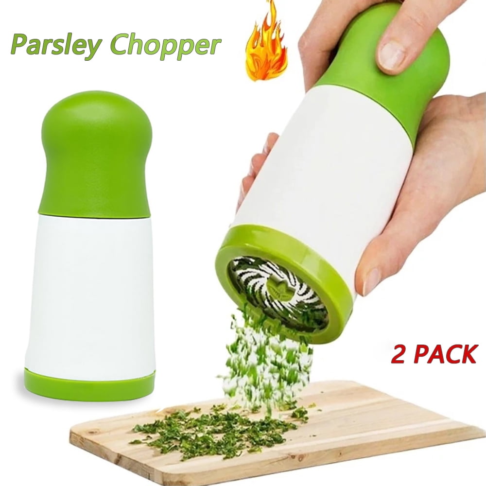 Handheld Herb and Garlic Choppers with Steel Blades, Pair - Image 2