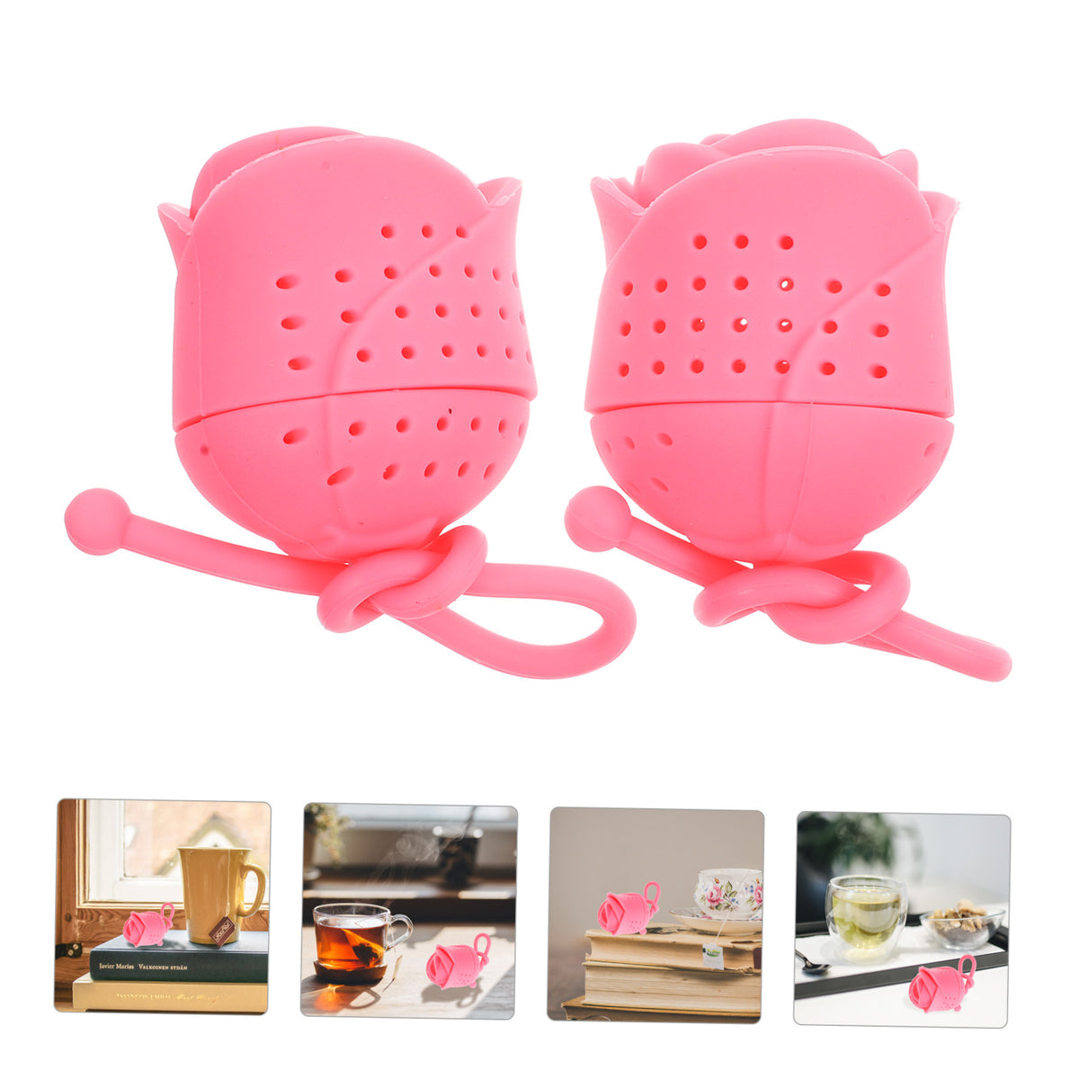 Rose-Shaped Silicone Tea Infusers for Loose Leaf, Set of Two - Image 4