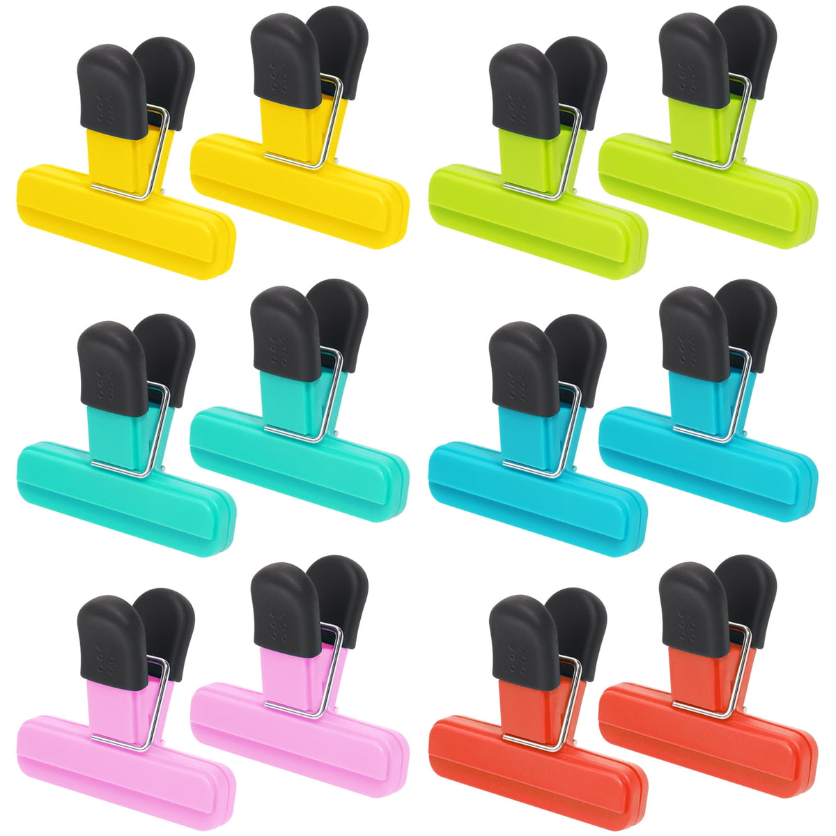 Airtight Bag Clips for Snacks and Coffee, Twelve in Six Colours - Image 2