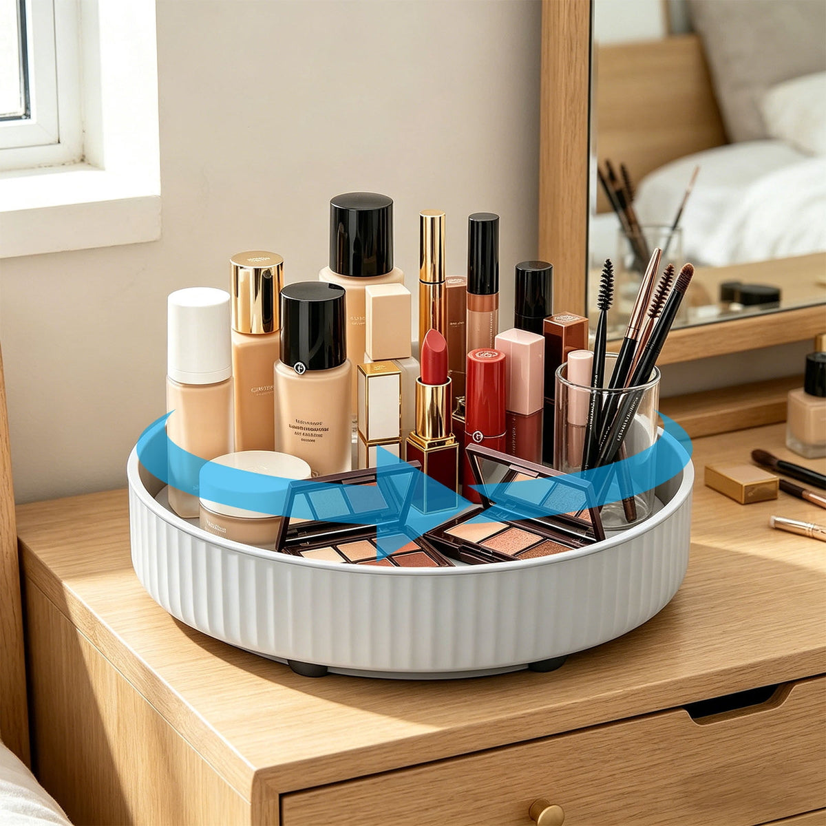 Rotating Turntable Spice Rack, 8.66 Inches Across, with Raised Rim - Image 6
