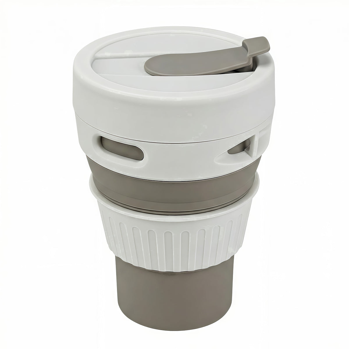 Collapsible Silicone Travel Mug, 11.84 fl oz, with Vented Spill-Resistant Lid