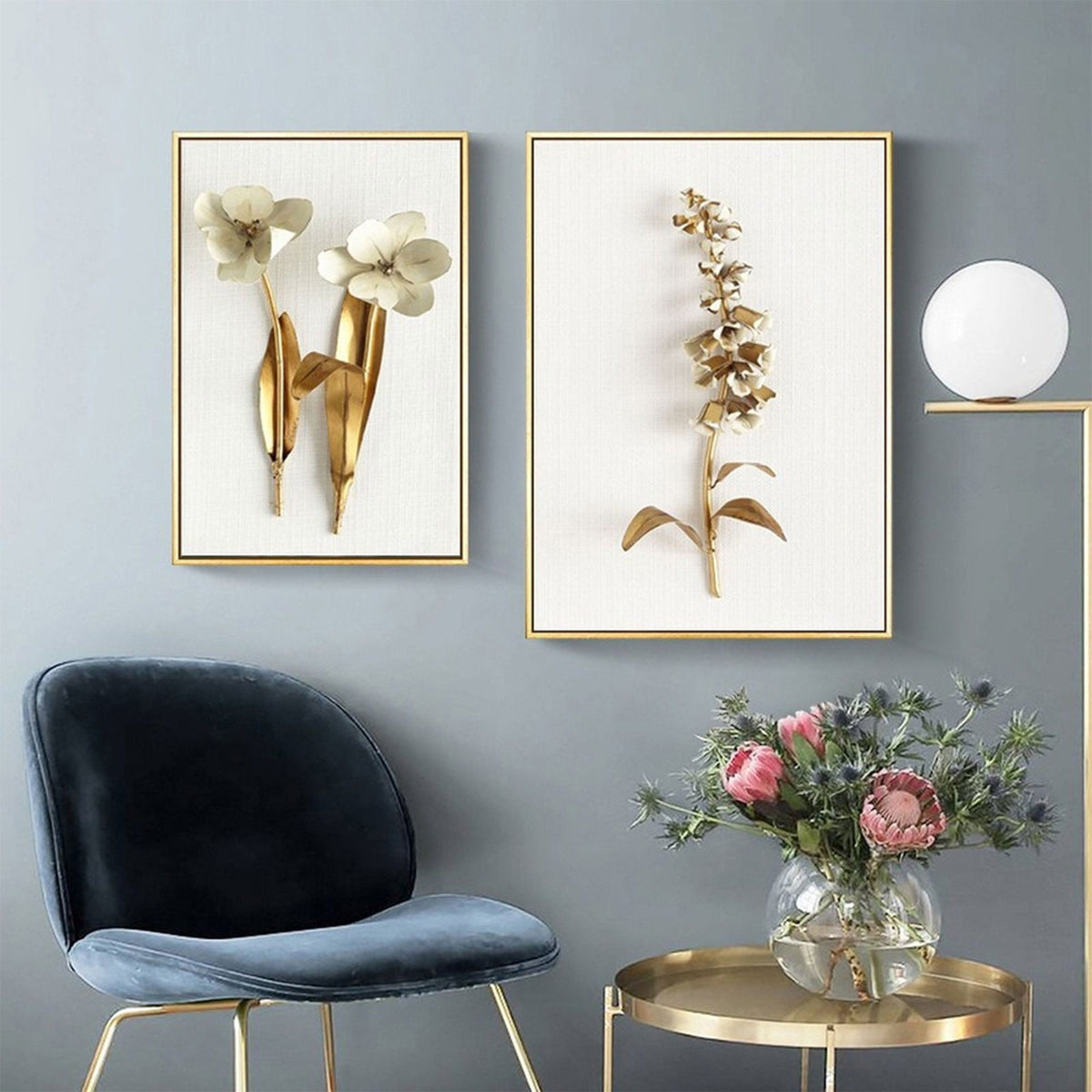 Unframed Floral Wall Art Panels on Fibre Canvas, Set of Three - Image 4