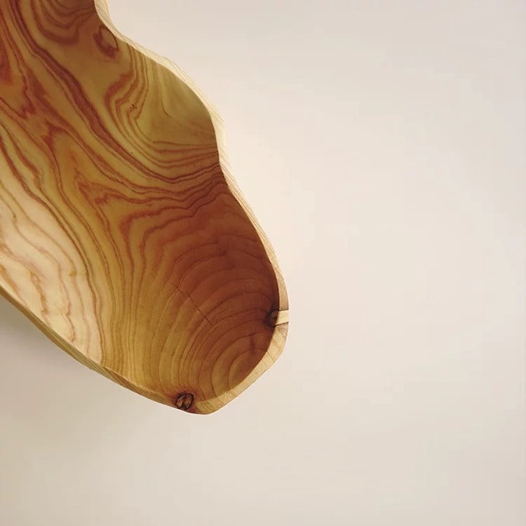 Hand-Carved Wooden Dough Bowl, 15.75 Inches, Natural Grain - Image 5