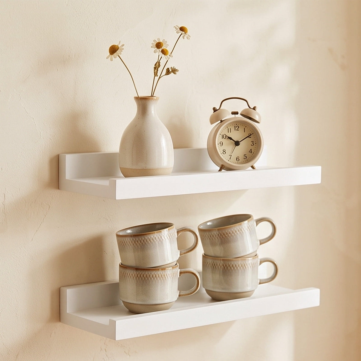 Solid Wood Wall Shelf, 11.8 Inches, with Raised Anti-Slip Lip - Image 4