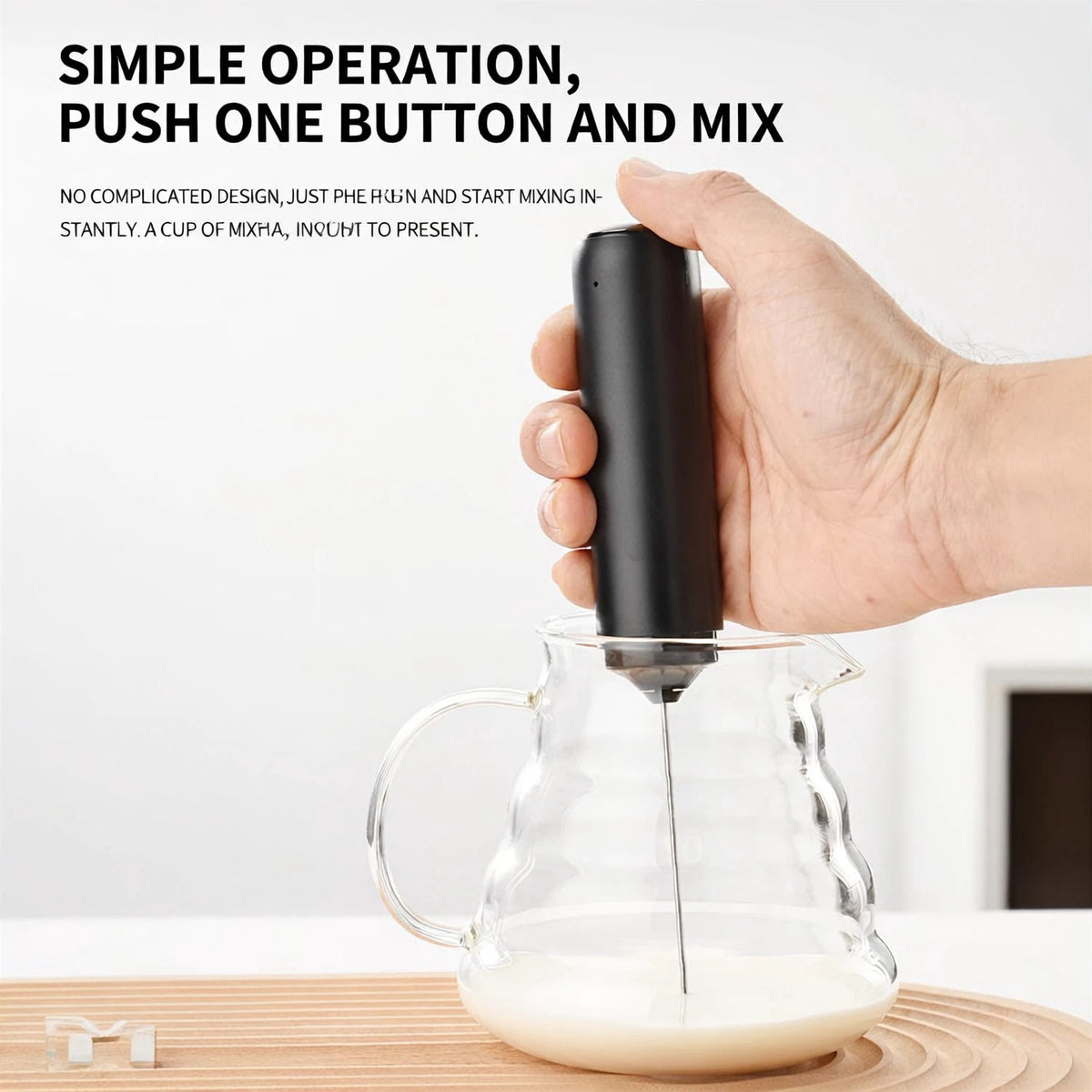 Handheld Milk Frother with Steel Whisk, USB-C Charging and Storage Sleeve - Image 5