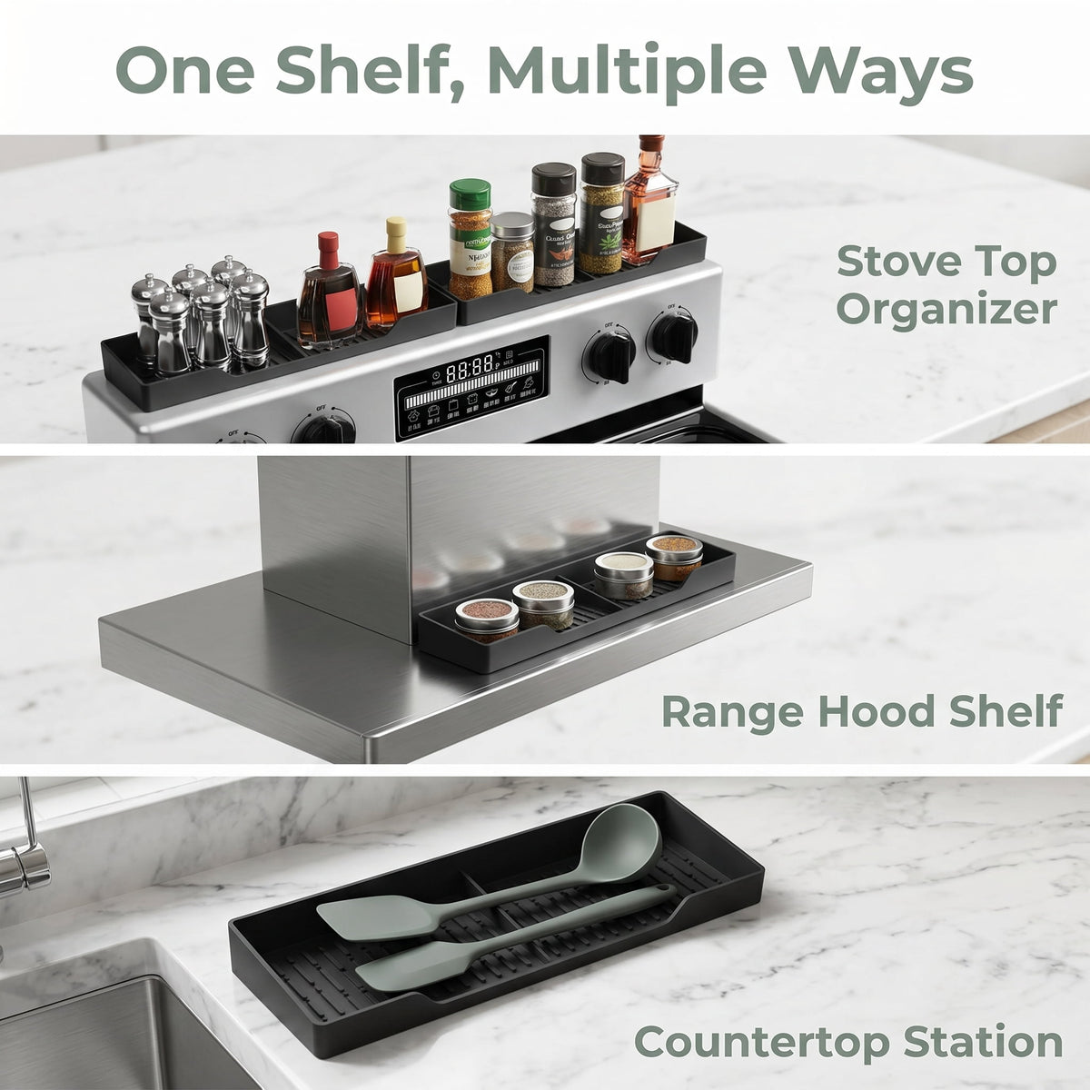 Magnetic Silicone Stove Shelf for Spice Jars and Oil Bottles - Image 4