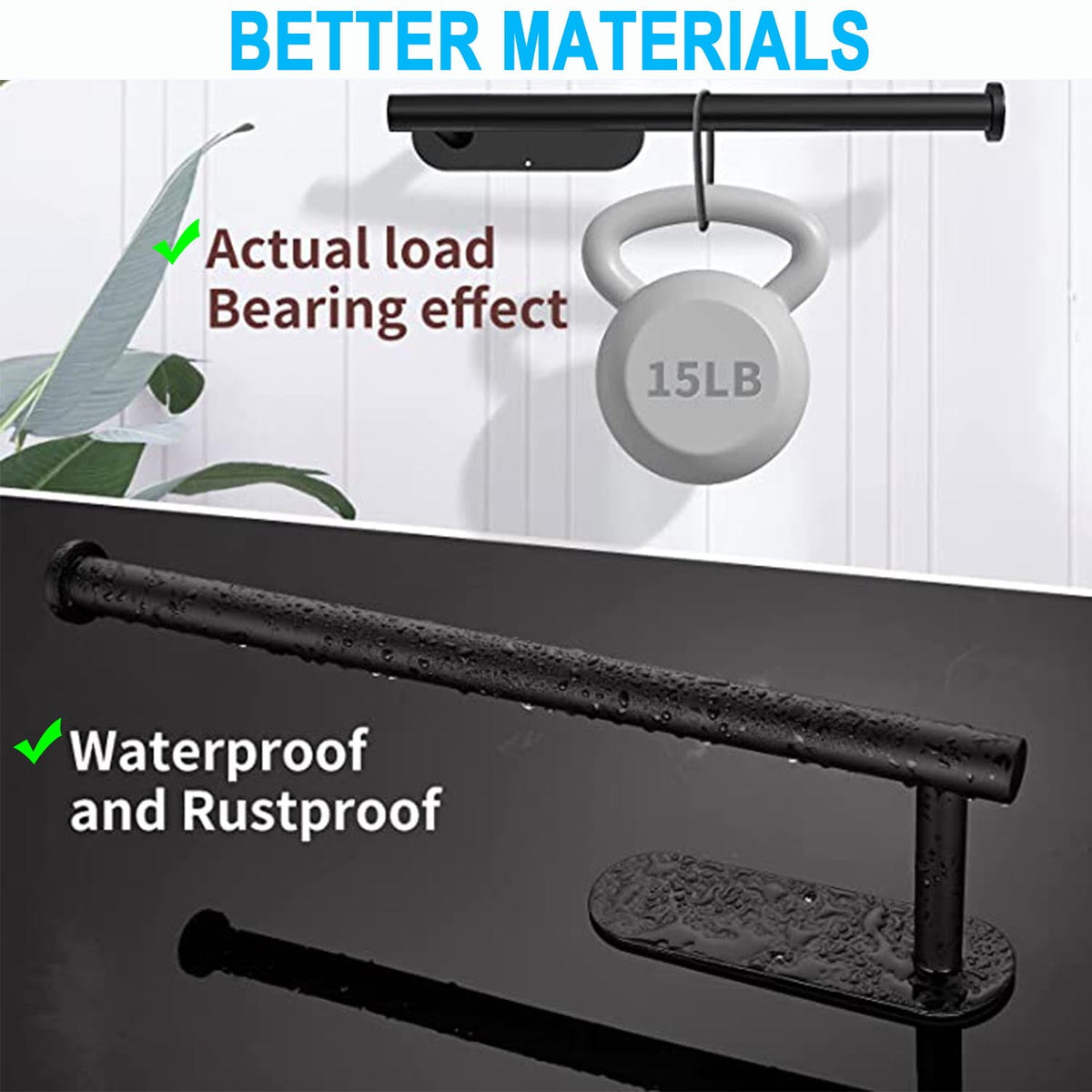 Under-Cabinet Paper Towel Bar in 304 Steel with Two Adhesive Hooks - Image 5
