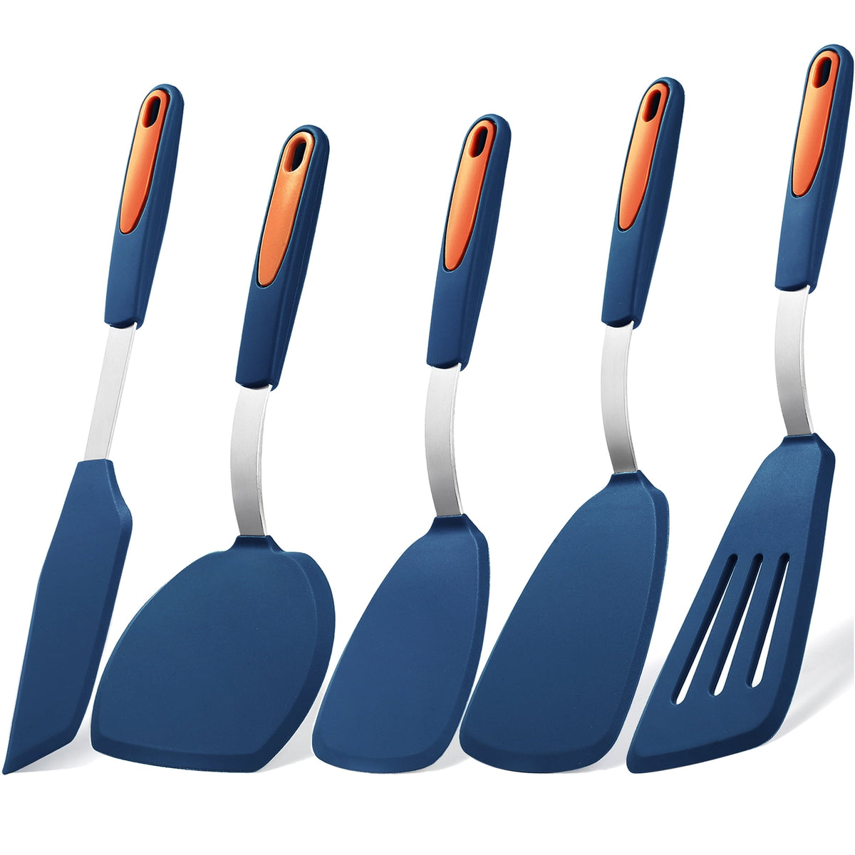 Five-Piece Silicone Turner Set for Fish, Eggs and Pancakes